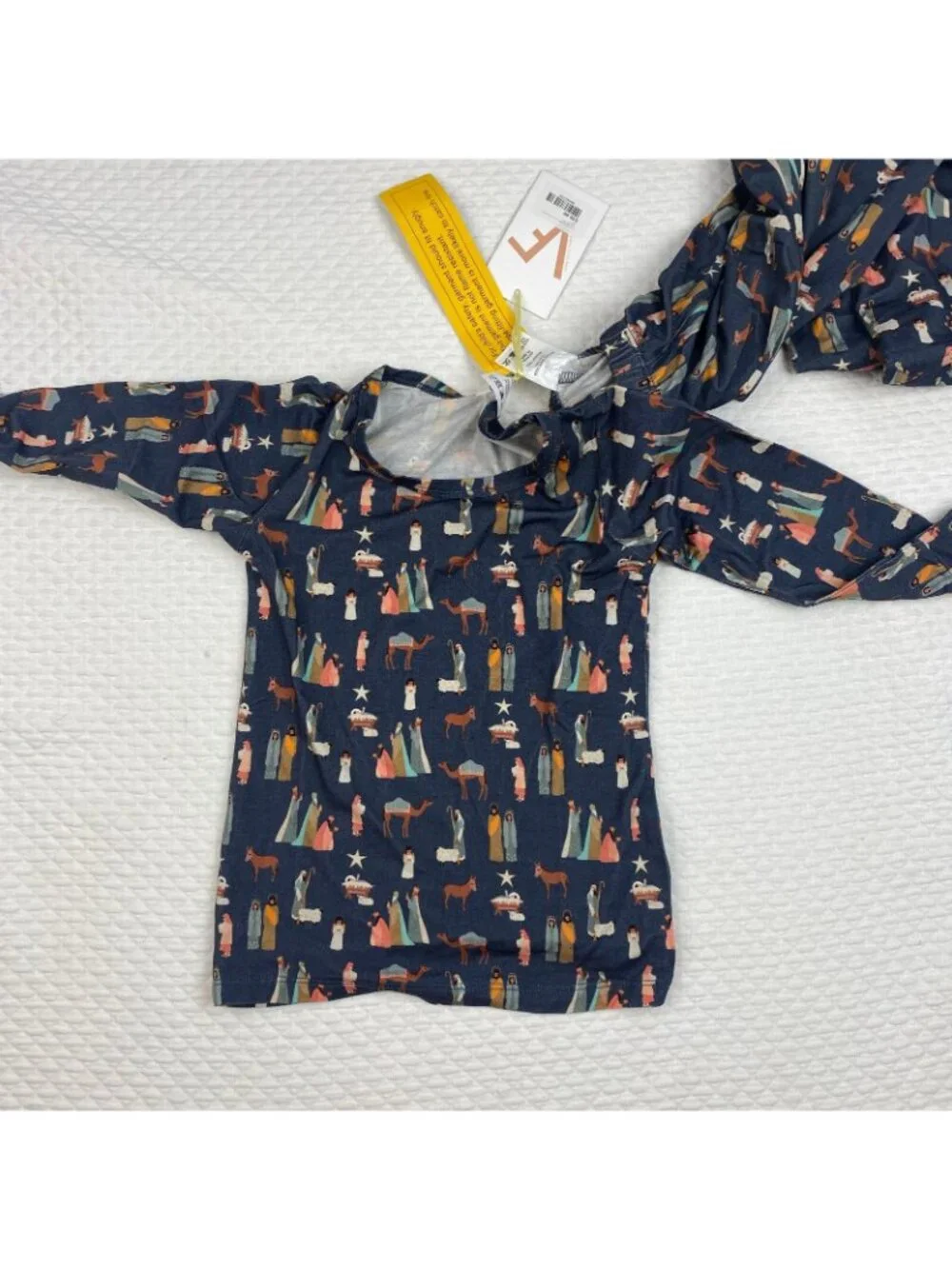 Velvet Fawn Size 4T Modal Long Sleeve Pajama Set Silent Night Nativity Christmas
